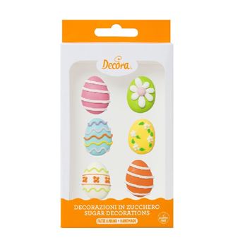 Picture of EASTER EGGS SUGAR DECORATIONS X 6